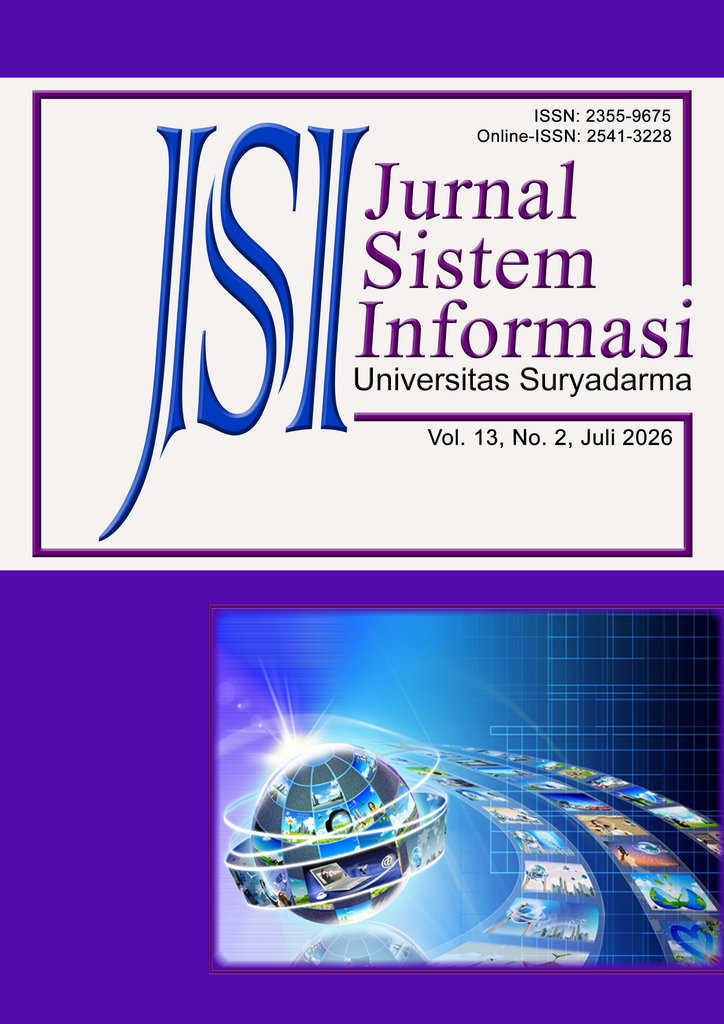 					Lihat Vol 13 No 2 (2026):  JSI (Jurnal sistem Informasi) Universitas Suryadarma
				
